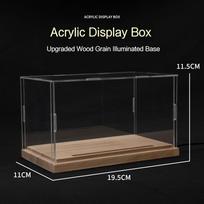 1/32 1/24 1/9 Žaisliniai automobiliai Motociklų modeliai Skaidri akrilo vitrina LED apšvietimas Automobilio modelis Mediniai apsauginiai nuo dulkių dangteliai Vaikams black