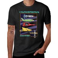 Thunderbirds Mašinų Marškinėliai Dideli Dydžiai Hippie Drabužiai Individualūs Berniukams Gyvūnų Spaudos Oversized Marškinėliai Vyrams S juoda