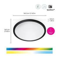 WiZ Smart WiFi SuperSlim Ceiling 545mm, Black | 32 W | 2200-6500 K (RGB)