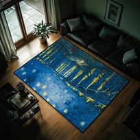 Art Van Gogh Paintings Carpet Bedside Kitchen Bath Living Home House Bedroom Floor Mat Doormat Rug Decoration 60*90cm gray