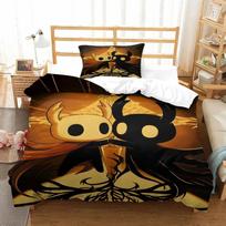 Anime Game Hollow Knight Bedding Set Hollow Knight Silksong Duvet Cover Set King Queen Full Double Single Size Hollow Knights Duvet Cover Set&EU Single(135x200cm) beige