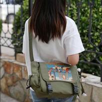 Fashion Canvas Messenger Crossbody Bag Large žalia