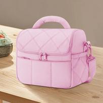 Insulated Leakproof Lunch Storage Box for Women Ladies Reusable Food Thermal Waterproof Bento Top Handle Bag for Work Picnic smėlis