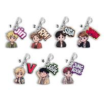 7pcs Cute BTS Cartoon Portraits + Name Tags Keychains, All Members, ARMY Backpack Charms, Celebrity Merchandise Support Ornaments 7pcs gray