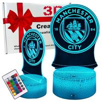 Manchester City Coat Of Arms Children's Night Light 16 Led 3D + Remote Control