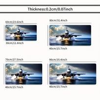 Military Jet Fighter Mouse Pad Large Rubber Antislip PC Desk Accessories Mousepad for Offices and Gamer Keyboard Mats Decor Mat 900x400x2mm gray