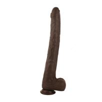 SuperLove Extra Long Realistic Silicone Dildo Brown Small