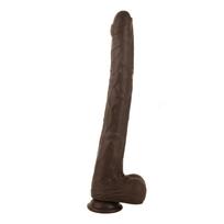 SuperLove Extra Long Realistic Silicone Dildo Brown Medium