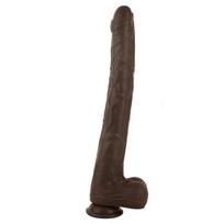 SuperLove Extra Long Realistic Silicone Dildo Brown Large