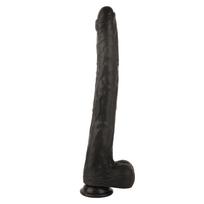 SuperLove Extra Long Realistic Silicone Dildo Black Large