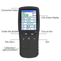 High-Precision Portable Air Quality Detector Handheld HCHO TVOC Sensor Tester Tracks PM2.5 Haze Dust Meter Multi-Gas Detector Temperature and Humidity juoda