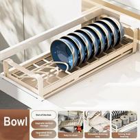 Anglinio plieno ištraukiamas indų džiovykla Įmontuojama virtuvės stalčiaus lentyna Indų laikymo lentyna Buitiniam naudojimui Grey Bowl black
