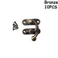 10 vnt. Mini medinė dėžutė Odinis maišelis Dekoratyviniai užsegimai Užraktas Su varžtais Užraktas 10PCS bronza