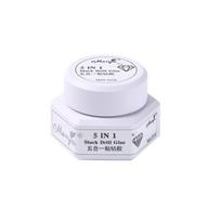 5 IN 1 Nail Glue Gel No Bubbling Smooth Multi-functional Rhinestone Adhesive Reinforcement Gel for Shiny Nail Effects B white