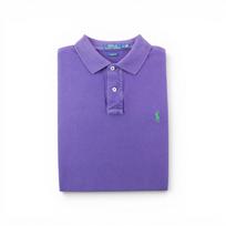 Second life - Men's short-sleeved polo shirt - Very good condition L violetinė