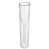 Dvigubo sienelės šampano taurės - Elegantiškos krištolo dizaino tulpės ir fleitos taurės vestuvėms, kokteiliams ir tostui, atsparios dūžiams 110ml white