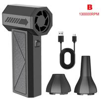 Portable Air Compressor For Car Snow Blowing Dust Removal Turbo Jet Fan Air Duster Camping BBQ Blower Mat Inflator 130/150K RPM black