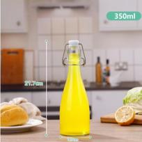 ZISIZ Glass Juice & Enzyme Bottles with Snap Lids, 350ml (4-Pack) gray