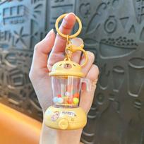 Cute Mini Fruit Juicer Keychain - Student Stress Relief Toy & Claw Machine Gift Pendant beige
