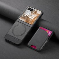 For Motorola Razr 70 60 50 40 Ultra Case with Card Holder, Magnetic Detachable Stand & Wallet Cover for Moto Razr Moto Razr 50/60/70 juoda