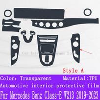 For Mercedes Benz Class-E W213  Car Interior Center Console Transparent TPU Protective Film Anti-scratch Repair Film Left Rudder gray