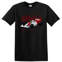 Formula 1 Ayrton Senna Racing Car T Shirt for Motorsport Fans, Cool Tee S black