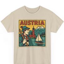Austria Retro Comic T-Shirt: Vintage European Pop Art Tee L beige