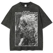 Vintage Wash Souls Shirt, Soulsborne Inspired, Video Game Aesthetic, Metal Style S gray