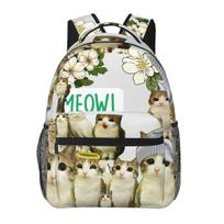 Goated Meowl Katės Kuprinė Studentams Berniukams Mergaitėms Kuprinė Vaikams Mokyklinė Kuprinė Nešiojamo Kompiuterio Pečių Krepšiai Vyrams Moterims One Size gray