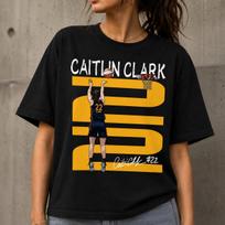 Caitlin Clark 22 Basketball T Shirt Hoop Graphic Indiana Fan Retro Sports Tee L orange