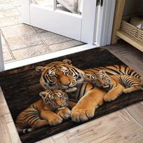 1Pcs Anti Fatigue Door Rugs, Tiger Family Print Waterproof Non-Slip Thick Cushioned Door Mat Heavy Duty Comfort Standing Mat for Door 40*60cm gray