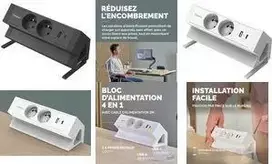 Fellowes Power Desk 2 stalo ilgintuvas, 4 kištukiniai lizdai (E tipas), 2 USB-A, 2 m laidas, baltas