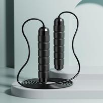 Adjustable Weighted Steel Jump Rope for Adult Fitness with Bearings gray