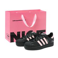 Adidas Originals Superstar 2 Abrasion Resistant Low top Skateboard Shoes Unisex Black Pink JI0079(Team837-SBOX ) 35⅔ pink