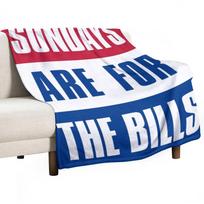 Sundays are for The Bills, Buffalo Football Throw Blanket Plaid Kid'S Blanket Heavy Blanket Camping Blanket 75cmx90cm blue