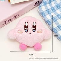 Kirby Cartoon Plush Pink Squeaky Pendant Cute Figure Ornament for Slippers & Hats Accessories gray