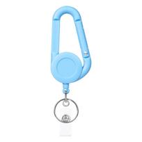 2025 Black Retractable Carabiner Keychain with Stretchable Buckle mėlyna