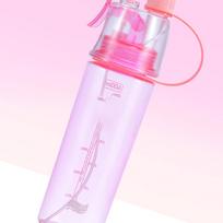 Water Spray Bottle Clear Scale 600ml Large Capacity Plastic for Sports Hiking Picnic Pink pink