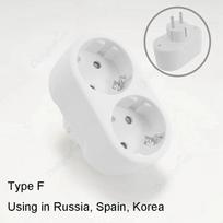 EU Plug Multiple Power Adapter Outlet European Standard 1 To 1/2/3 Way Multi-Plug Euro Converter Adaptor Electrical Sockets 1 To 2 Socket 4.8mm white