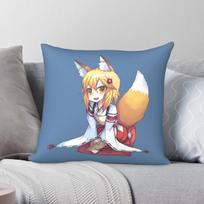 Helpful Fox Senko-san Pillowcase Polyester Linen Velvet Creative Zip Decor Throw Pillow Case Bed Cushion Cover 30X30CM gray