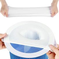 20/30 vnt. baseino kojinės, baseino filtro kojinės krepšiui, antžeminiams ir įkasamiems baseinams, itin smulkaus tinklelio ekranas, baseino kojinės B balta