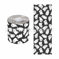 Black Halloween Print Toilet - Decorative Bathroom Tissue for Holiday Decor One Size gray