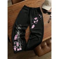 Plum Blossom Printed Men's Wide Leg Pants Are Casual Wide Leg Pants Suitable for Offices Daily Use Gyms and Social Activities S juoda