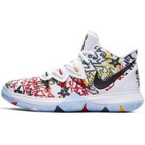 Nike Kyrie 5 Keep Sue Fresh Slip Resistant Cushioning Mid top Basketball Shoes Graffiti Unisex CW4403-100 36.5 white