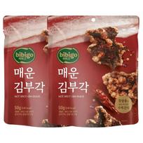 bibigo Handmade Spicy Seaweed Cluster Crunchy Spicy Roasted Snack 50g x 2 Pack beige