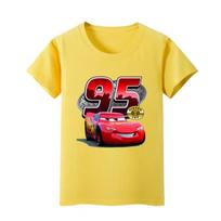Lightning McQueen Tee Men and Women Disney Car Story Short-Sleeved Top T-shirt Men's Fashion Brand Trend Instagram Omnibus L yellow