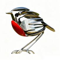 New Handmade Robin Metal Art Sculpture Mockingbird Metal Robin Desktop Small Ornament Robin Statue Robin Ornament black