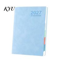 Personal Goal Tracker 2027 A5 Daily Planner, Imitation Leather 320 Page Schedule Notebook with Task Record Book Ribbon Bookmark, One A Day Organizer 1pc mėlyna