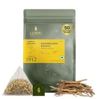 Luxmi Estates Dandelion Root Herbal Tea 50 Tea Bags (100g) Pack | USDA Certified Organic Herbal Tea | 50 Cups Bulk Pack