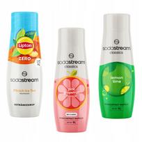 Sodastream 3-pack of concentrates: Ice Tea Peach Zero, Grapefruit, LemonLime